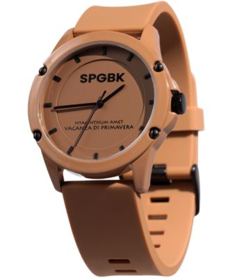 SPGBK Watches - Unisex Sandhill Brown Silicone Strap Watch 44mm
