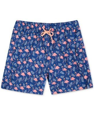 Sunset x Vine - Men's Flamingo-Pattern Woven Swim Trunks