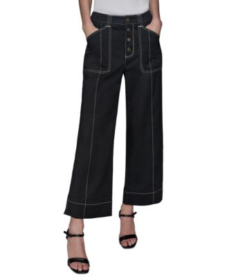 KARL LAGERFELD PARIS - Women's Stitch-Trimmed Cropped Pants