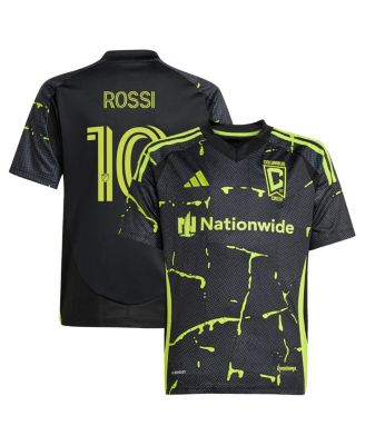 adidas - Big Boys and Girls Diego Rossi Black Columbus Crew 2025 The Goosebumps Kit Replica Player Jersey