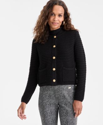 I.N.C. International Concepts - Petite Yarn-Blend Button-Down Cardigan Sweater