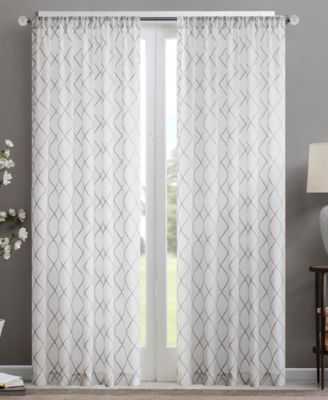 Madison Park - Irina 50" x 95" Embroidered Diamond Sheer Window Panel