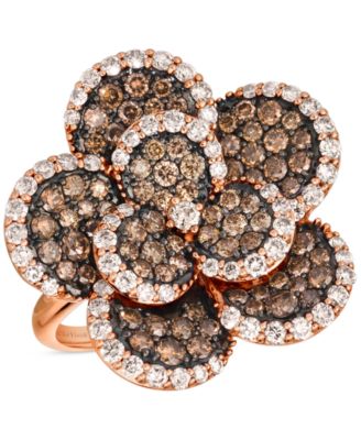 Le Vian - Chocolate Diamond & Nude Diamond Flower Statement Ring (2-3/8 ct. t.w.) in 14k Rose Gold