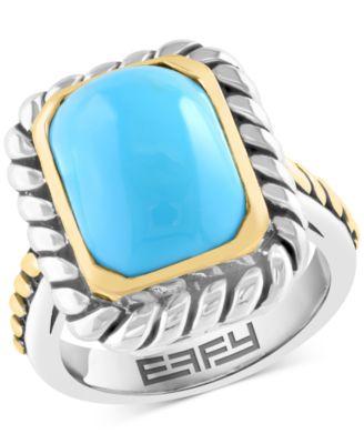 EFFY Collection - Turquoise Statement Ring in 14k Gold Over Sterling Silver & Sterling Silver