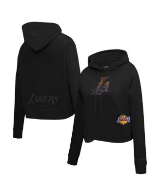 Pro Standard - Women's Black Los Angeles Lakers Jewels Cropped Pullover Hoodie