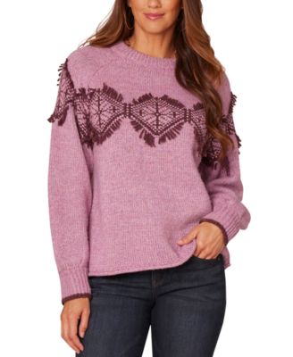 Democracy - Women's Jacquard Knit Fringe Sweater