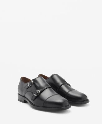 MANGO - Men's Double Buckle Leather Shoes