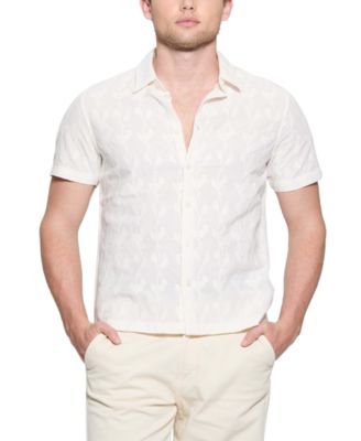 GUESS - Men's Jacoby Relaxed Fit Short Sleeve Button-Front Embroidered Shirt