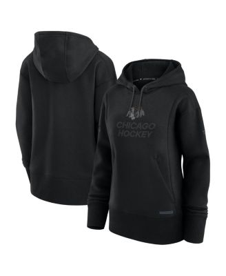 Fanatics - Women's Black Chicago Blackhawks Authentic Pro Road Pullover Hoodie