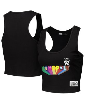 Freeze Max - Women's Black Monopoly Tri-Blend Cropped Racerback Tank Top