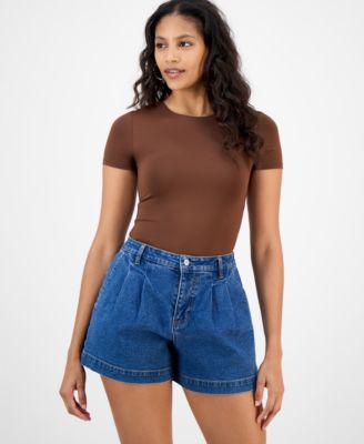 And Now This - Women's Crewneck Short-Sleeve Thong Bodysuit