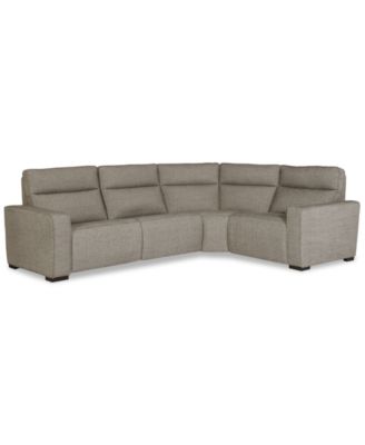 Furniture - Miren 4-Pc. Fabric Sectional with 2 Power Headrest Recliners