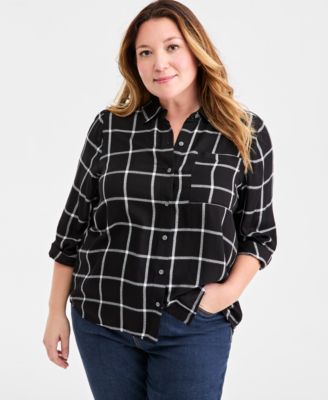 Style & Co - Plus Size Button-Front Perfect Shirt