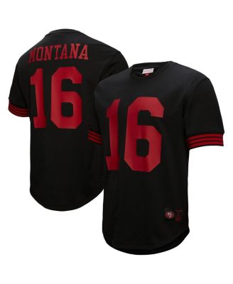 Mitchell & Ness - Men's&nbsp;Joe Montana Black San Francisco 49ers Big Tall Mesh Player Name Number T-Shirt