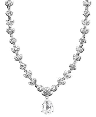 Eliot Danori - Necklace, Cubic Zirconia Leaf (1 ct. t.w.)