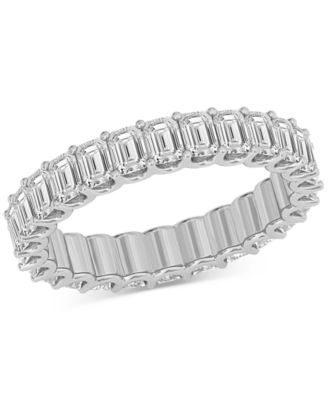Macy's - Diamond Emerald-Cut Full Circle Eternity Band (3 ct. t.w.) in 14k Gold