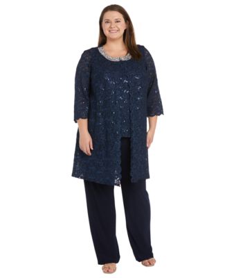 R & M Richards - Plus Size 3-Pc. Embellished Jacket, Tank & Pants Set