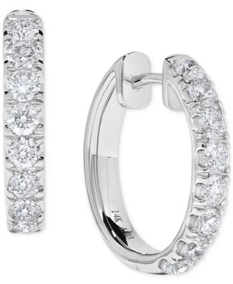 Macy's - Diamond Hoop Earrings (1-1/3 ct. t.w.) in 14k White Gold