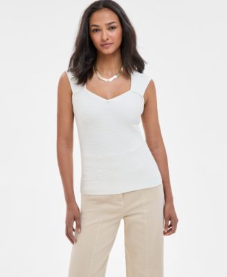 BOSS Orange - Women's Sweetheart-Neck Sleeveless Rib Top