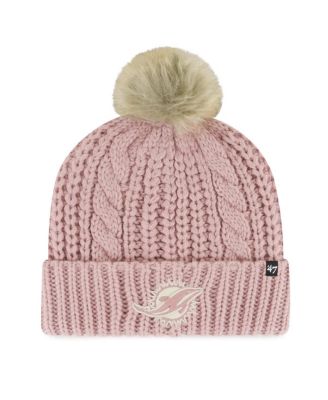 '47 Brand - Women's  Dusty Rose Miami Dolphins Meeko Cuffed Knit Hat with Pom