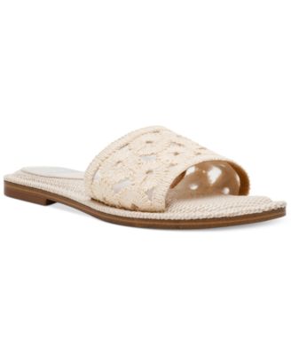 DV Dolce Vita - Women's Jessamine Floral Eyelet Raffia Flat Sandals
