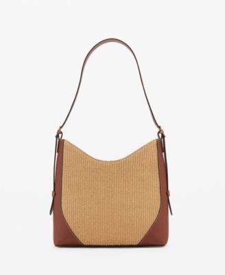 MANGO - Women's Contrast Canvas Shoulder Bag