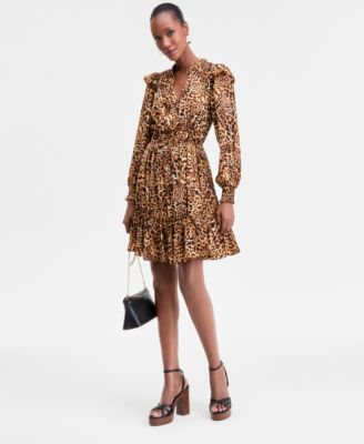 I.N.C. International Concepts - Women's Animal-Print Volume-Sleeve Dress