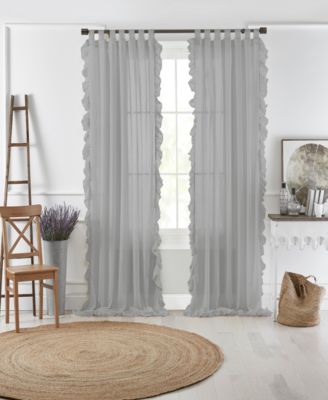 Elrene Home Fashions - Bella 52" x 84" Sheer Ruffle Curtain Panel