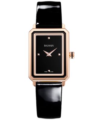 Balmain - Women's Swiss Eirini Black Leather Strap Watch 25x33mm