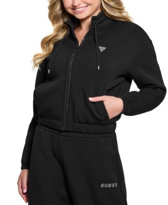 GUESS - Women's Cecilia Scuba High-Neck Zip-Up Sweatshirt