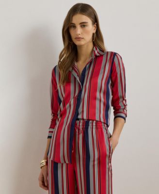 Lauren Ralph Lauren - Women's Classic-Fit Striped Charmeuse Shirt