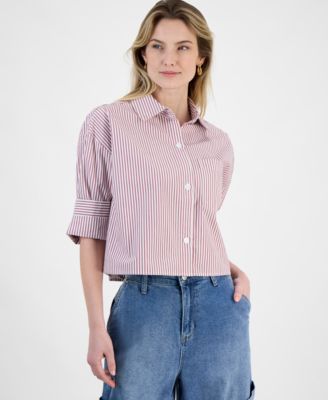And Now This - Women's Cotton Relaxed-Fit Striped Shirt
