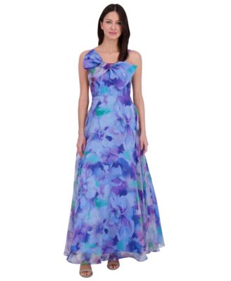 Eliza J - Women's Printed Bow Sleeveless Gown