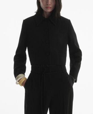 MANGO - Women's Crop Lapel Suit Jacket