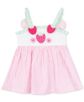 Rare Editions - Baby Girls Strawberry Seersucker Dress