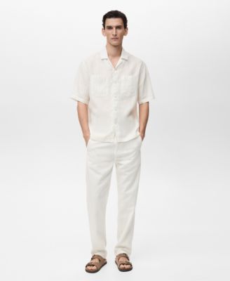 MANGO - Men's 100% Linen Pinstripes Shirt