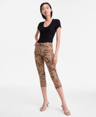 I.N.C. International Concepts - Women's Cheetah-Print Capri Pants, Exclusively at Macy's