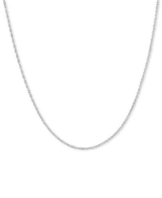 Macy's - Lightweight Fine Rope Link 16" Chain Necklace in 14k White Gold