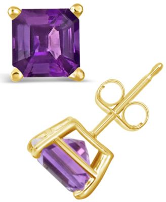 Macy's - Amethyst (1-9/10 ct. t.w.) Stud Earrings in 14K Yellow Gold
