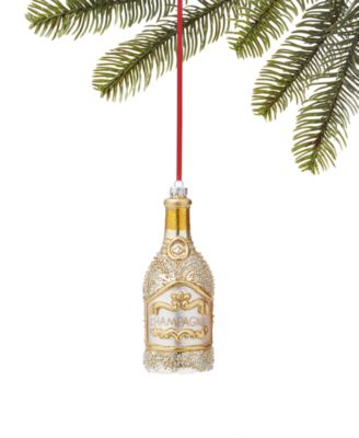 Holiday Lane - Shine Bright Champagne Bottle with Bronze Sequins Ornament
