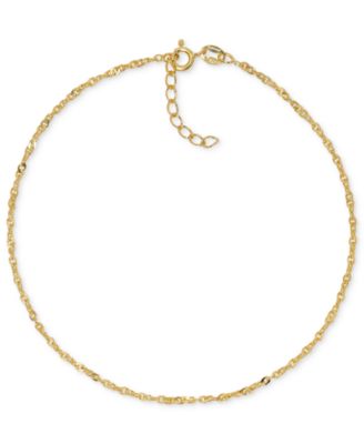 Macy's - Twist Link Chain Ankle Bracelet in 18k Gold-Plated Sterling Silver