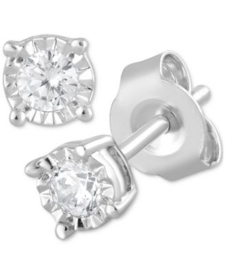 Forever Grown Diamonds - Lab Grown Diamond Stud Earrings (1/5 ct. t.w.) in Sterling Silver