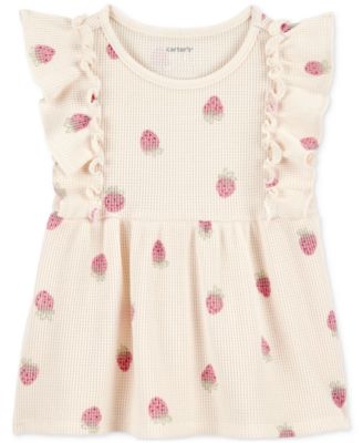 Carter's - Toddler Girls Strawberry-Print Short-Sleeve Top