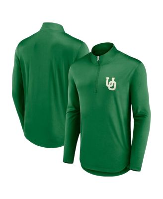 Fanatics - Men's Green Oregon Ducks Quarterback Mock Neck Quarter-Zip Top