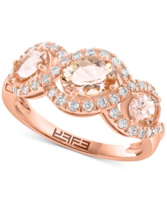 EFFY Collection - Morganite (1-3/8 ct. t.w.) & Diamond (1/3 ct. t.w.) Statement Ring in 14k Rose Gold