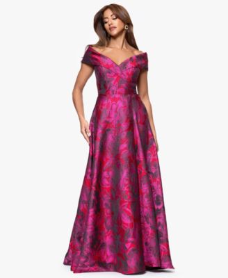 XSCAPE - Women's Printed Sweetheart Ball Gown
