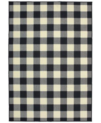Oriental Weavers - Marina 1932K Black/Ivory 7'10" x 10'10" Indoor/Outdoor Area Rug