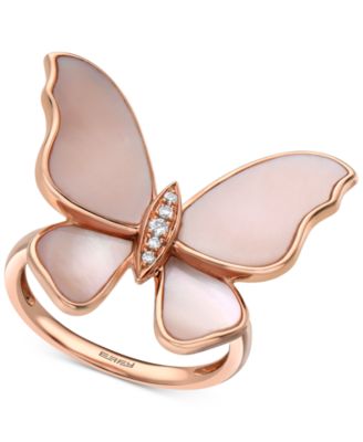 EFFY Collection - Mother-of-Pearl & Diamond Accent Butterfly Ring in 14k Rose Gold