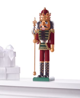 Holiday Lane - Evergreen Dreams 15"H Burgundy Velvet Nutcracker