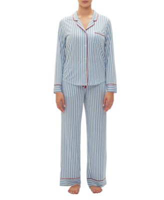 GAP - Women's 2-Pc. Notched-Collar Long-Sleeve Pajamas Set